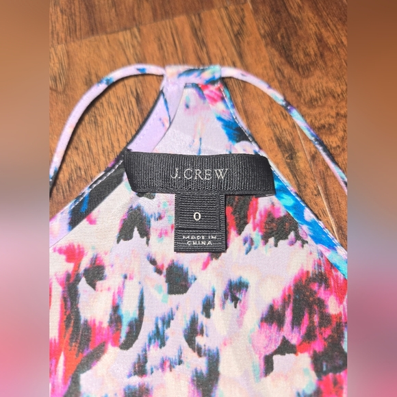 J. Crew Multicolor Watercolor Silk Strappy Flowy Blouse Size 0 - Picture 3 of 8